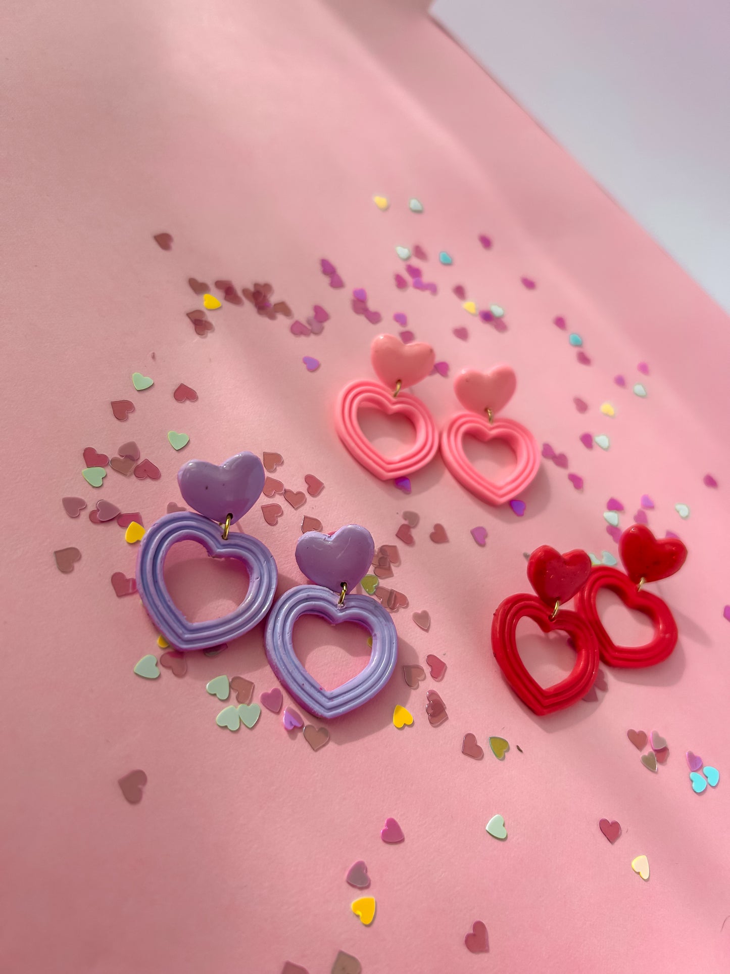 Pendientes Corazones dobles