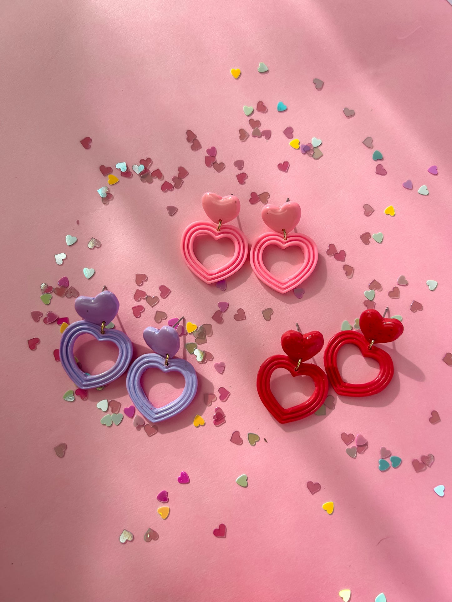 Pendientes Corazones dobles