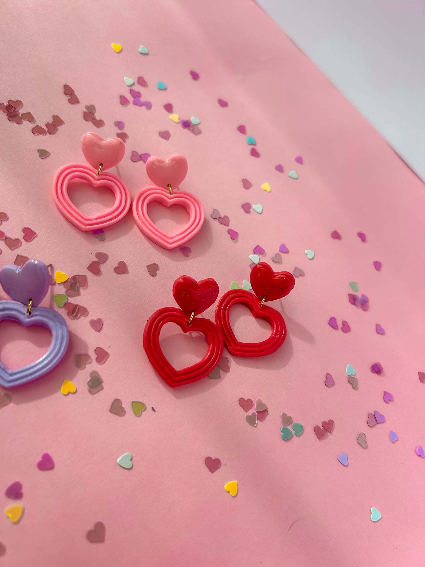 Pendientes Corazones dobles